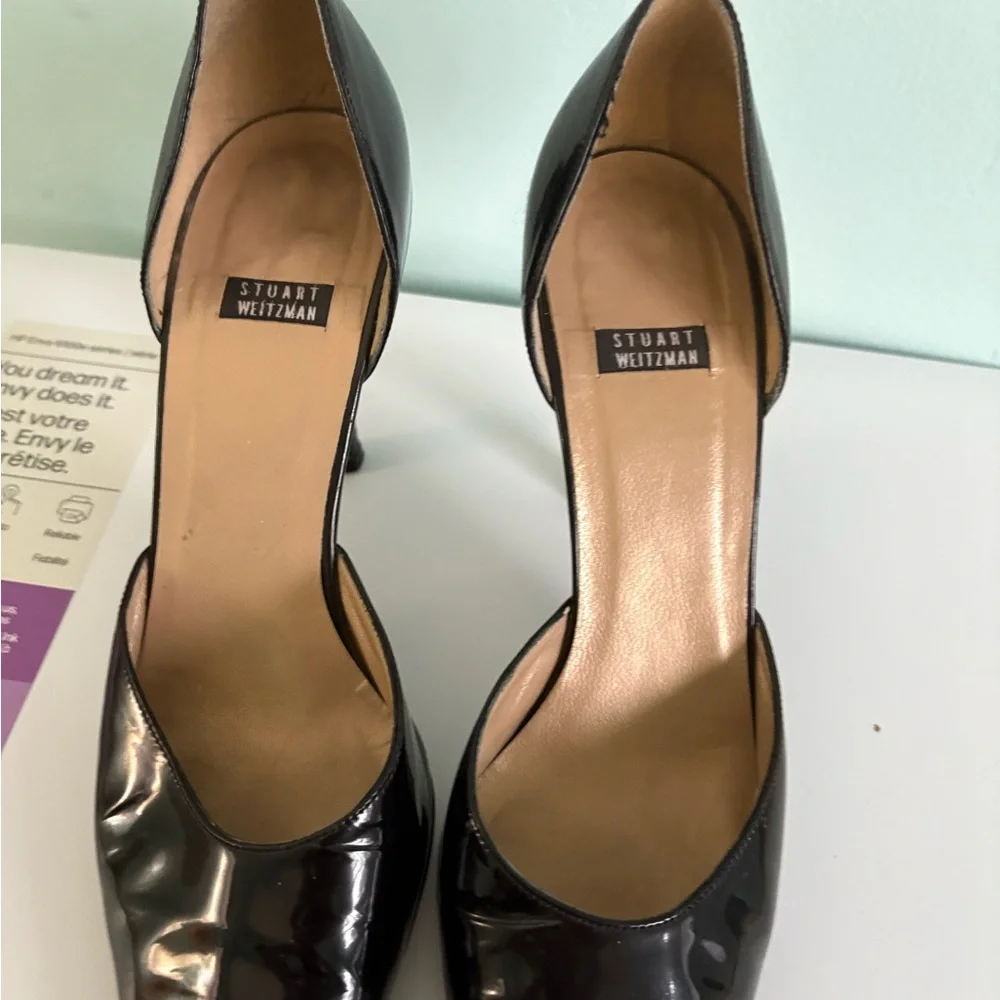 Women’s Stuart  Pointed Closed Toe Heels Black Patent Leather Pumps 8M